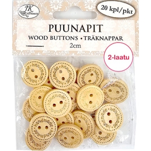 Puunappi 2cm hand made 2-laatu 20kpl