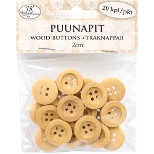 Puunappi 2cm natur 20kpl