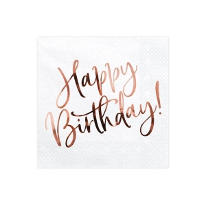 Servetti Happy Birthday ruusukulta 20kpl