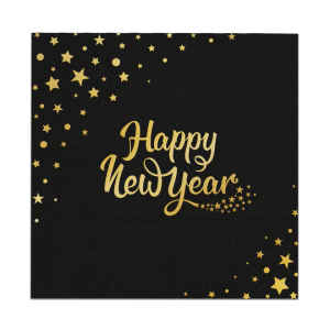 Servetti Happy New Year musta kulta 10kpl