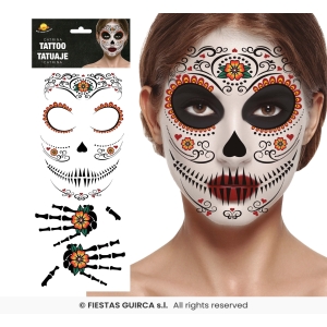 Siirtokuvatatuointi kasvoille Day of the Dead