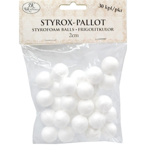Styrox-pallo 2cm 30kpl