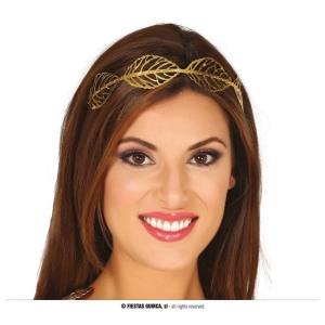 Tiara kullavärisillä lehdillä