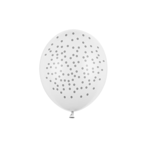 Valkoiset ilmapallot pilkuilla, 6kpl