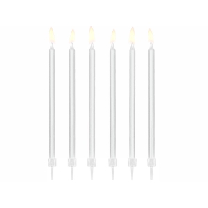​Valkoiset kakkukynttilät 14 cm, 12 kpl
